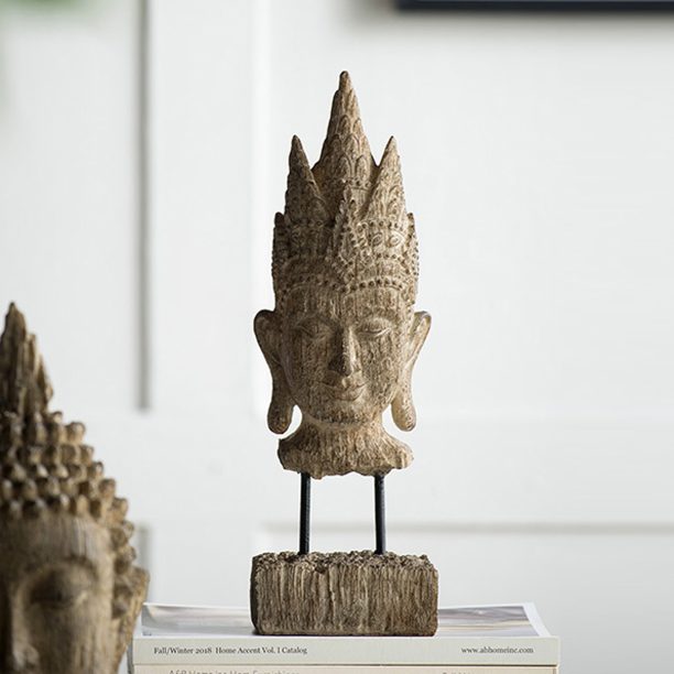 <small>Escultura</small> <br><b>Cabeza Buddha Marrón</b> - Imagen 3