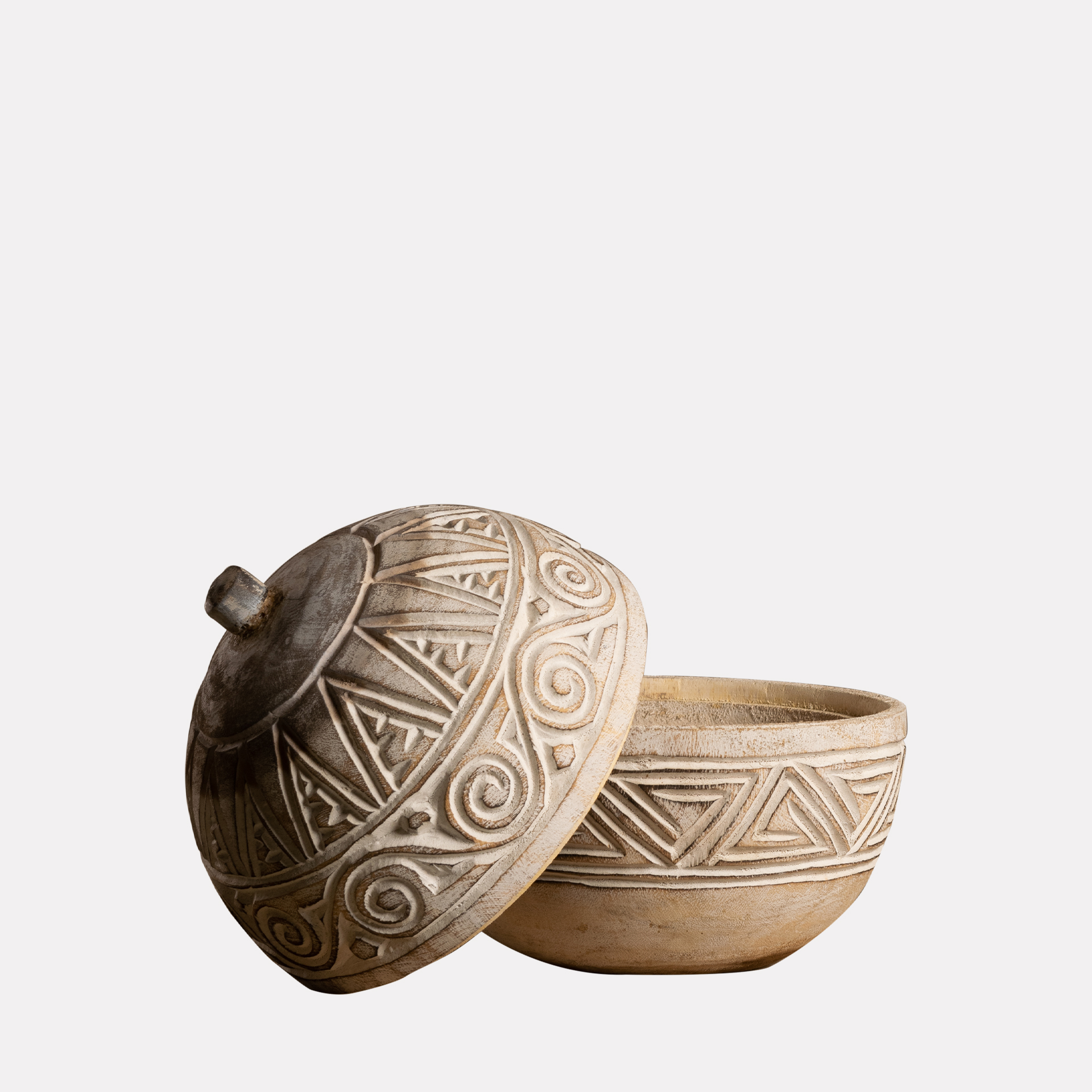 Caja Tribal Tallada Redonda - Imagen 2