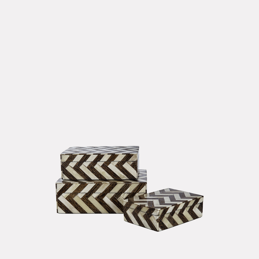 Caja Bone Zigzag Blanco y Negro